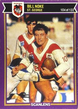 1987 Scanlens Rugby League #104 Billy Noke Front